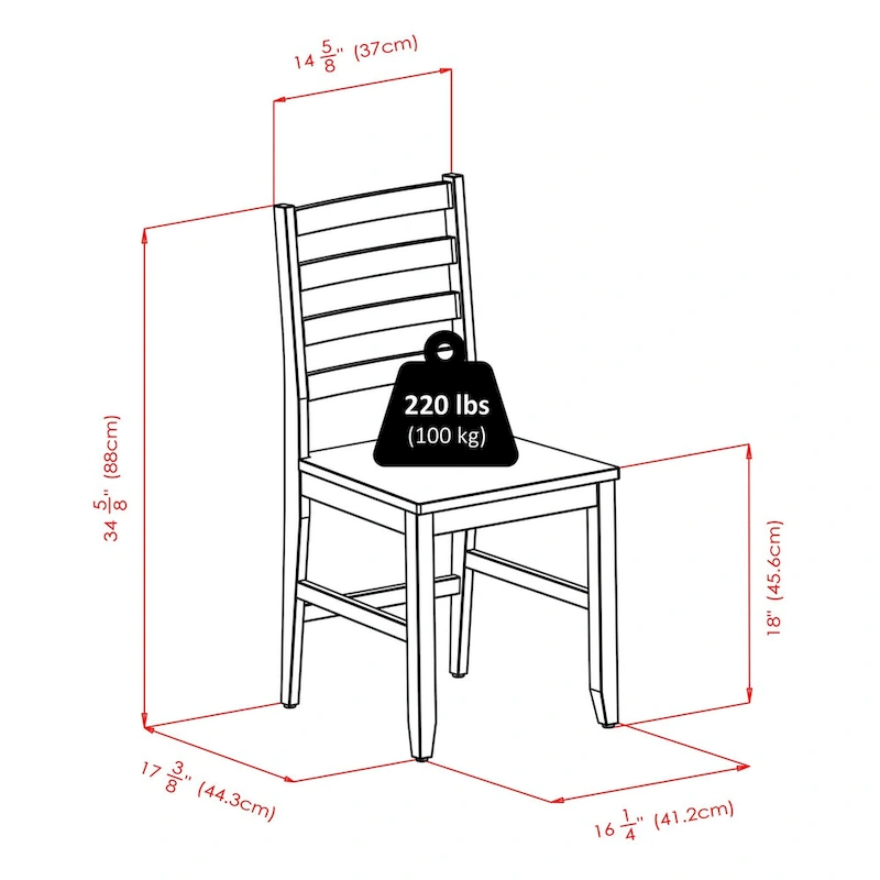 3-Pc Drop Leaf Table with Ladder-back Chairs, Walnut