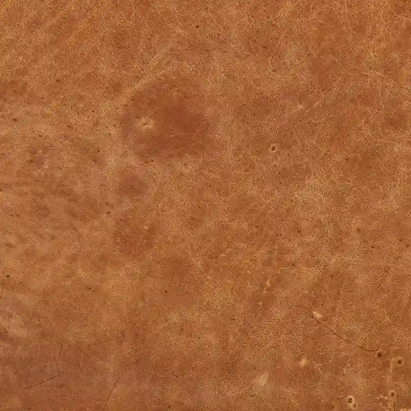 Poly & Bark Turin Ottoman in Cognac Tan with Wood Legs - Full Grain Genuine Italian Leather