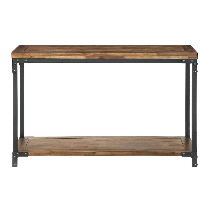 Steve Silver Leyburn Industrial Wood and Metal Console Table