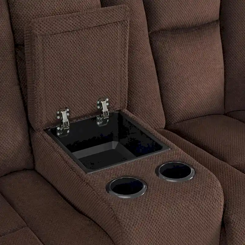 MCombo Electric Power Reclining Sofa with Massage and Lumbar Heat, Fabric 6015/6025/6035/6045