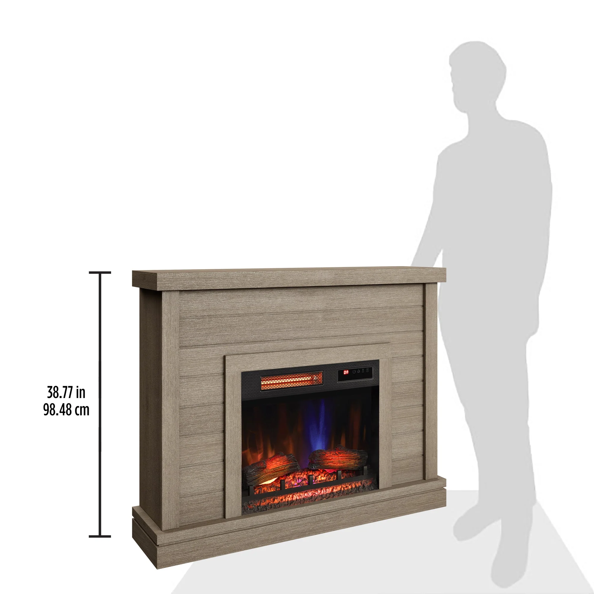duraflame? Electric Fireplace Shiplap Wall Mantel