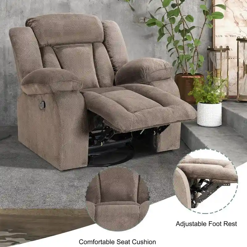 Rocker and Swivel Upholstered Recliner
