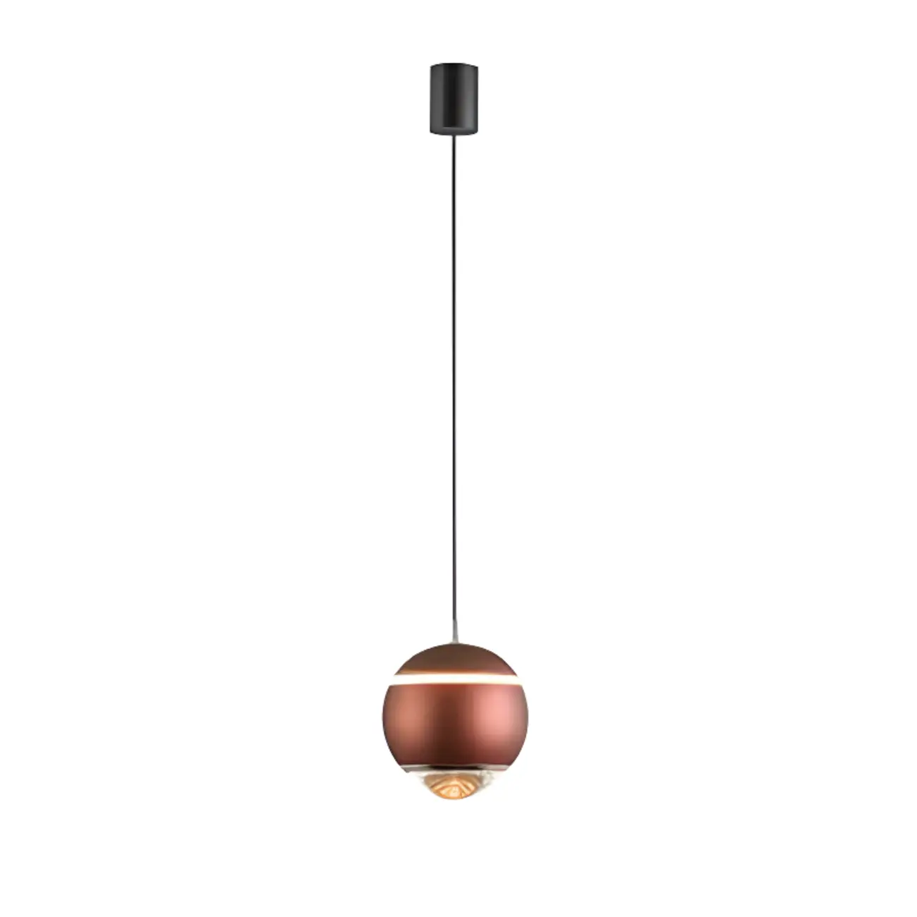 Modern Metal Glass Globe Pendant Light Warm LED