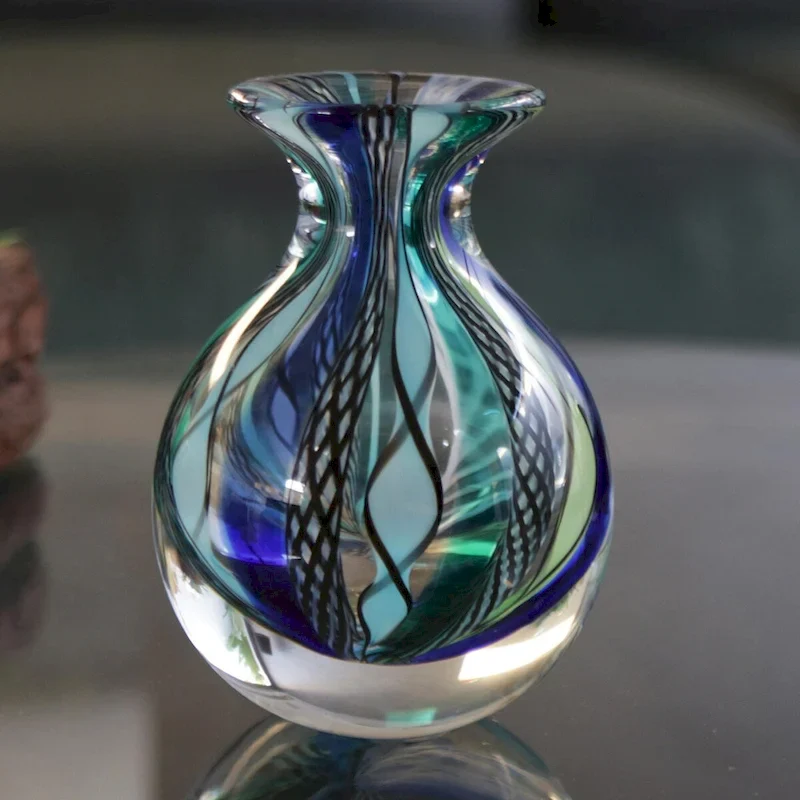 Novica Handmade Carnival Color Petite Handblown Recycled Glass Art Bud Vase