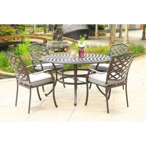 Arcadia 5-piece Outdoor Aluminum Dining Set with Cushions