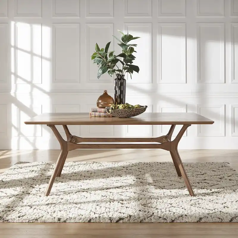 Nadine Mid-Century Dark Walnut Finish Rectangular Dining Table by iNSPIRE Q Modern