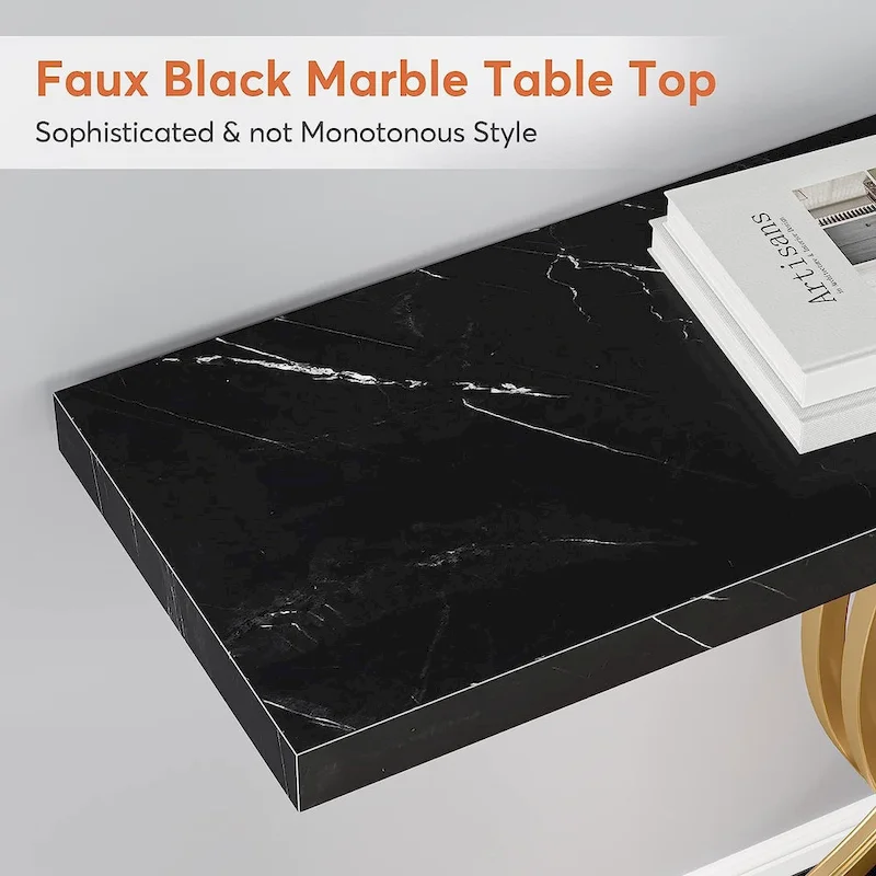 Console Table, Entryway Table with Geometric Legs, Sofa Table - 11.81D x 39.37W x 31.49H