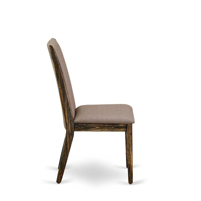 East West Furniture 11 Piece Dining Table Set- a Wooden Table and 10 Linen Fabric Upholstered Chairs(Finish Options)