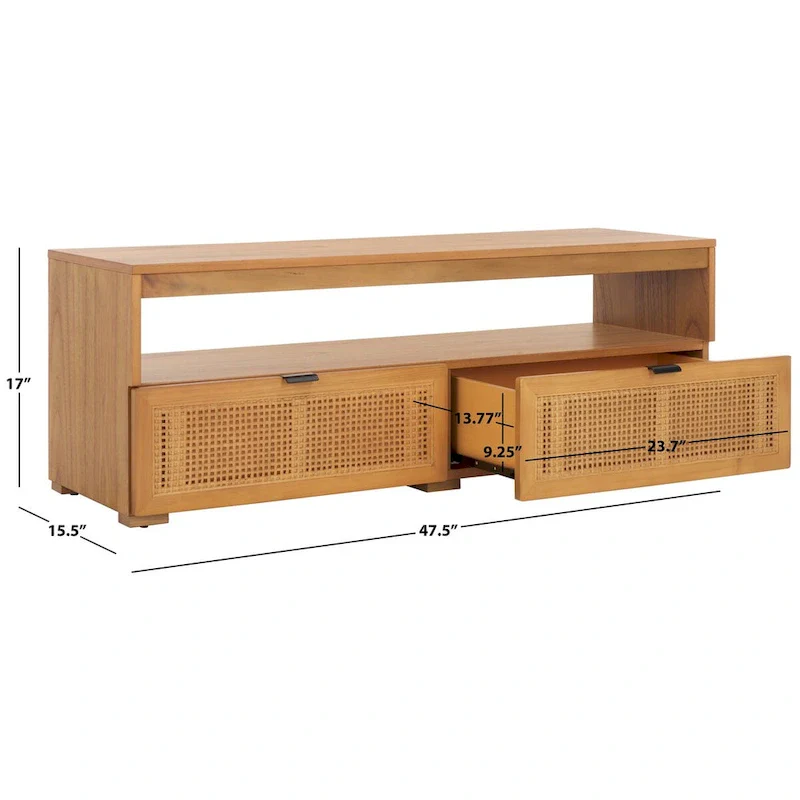 SAFAVIEH Kaitlyn 2-Drawer 1-Shelf Entertainment Media Stand (Fits Up To 55 Flatscreen TV) - 48Wx16Dx17H