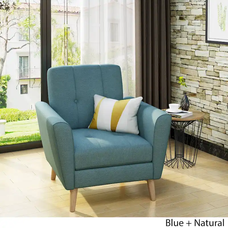 Treston Mid-Century Modern Fabric Tufted Club Chair by Christopher Knight Home