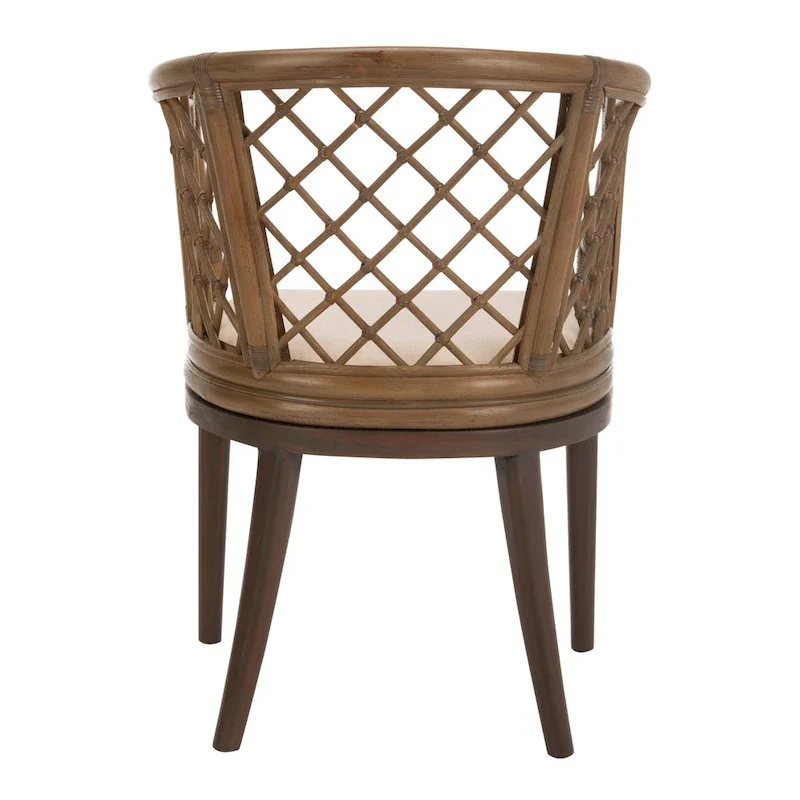 Theona Rattan Lattice Arm Chair - 22.3W x 23L x 31.3H - 22Wx23Dx31H