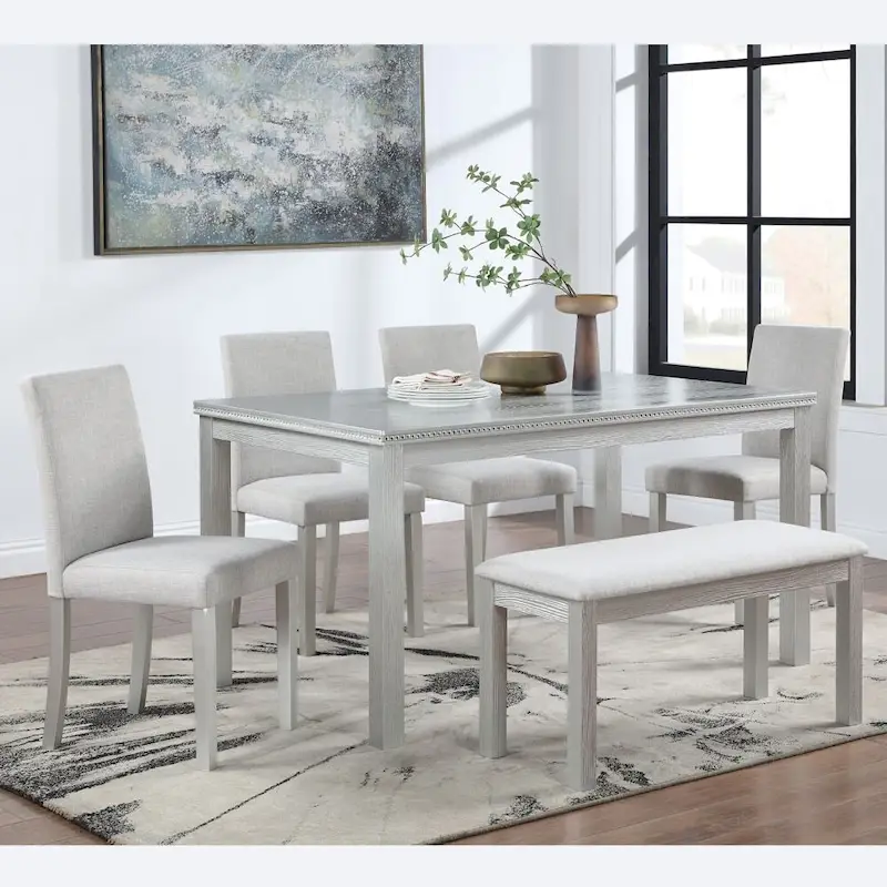 6-Piece Solid Wood Dining Table Set