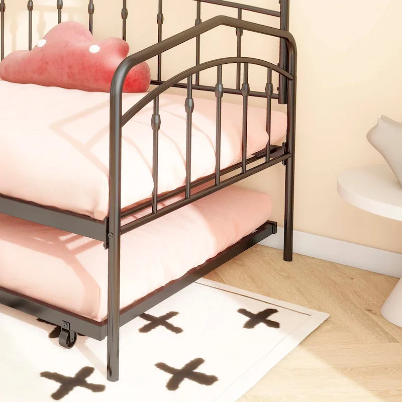 twin daybed with twin trundle, Black