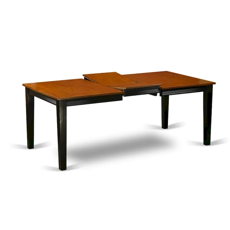 East West Furniture 9 Piece Kitchen Table Set- a Dining Table and 8 Dining Room Chairs, Black & Cherry (Seat Options)