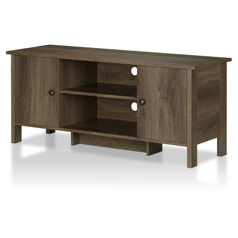 Rogan Transitional Distressed Walnut 48-inch 6-Shelf TV Console by Carbon Loft