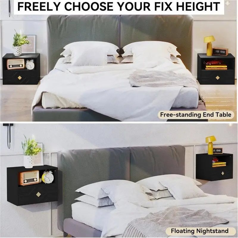 Floating Nightstand with Drawer