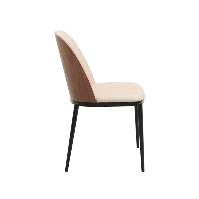 LeisureMod Tule Dining Side Chair with Upholstered Seat and Back