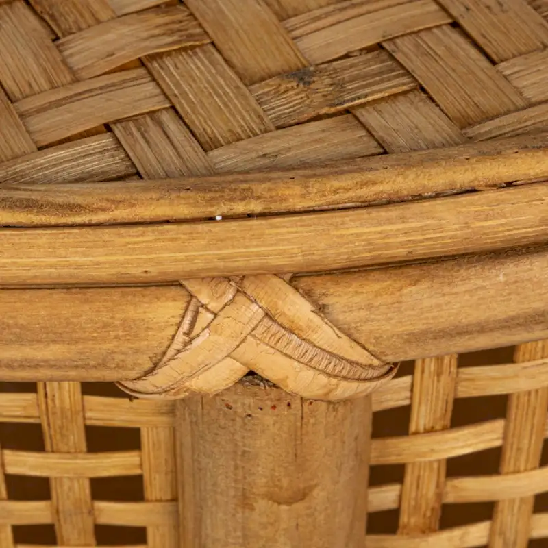 Bamboo and Rattan Accent Table