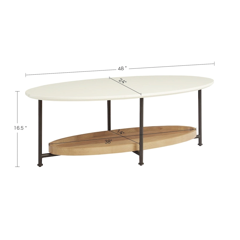Madison Park Beaumont White/ Natural Coffee Table