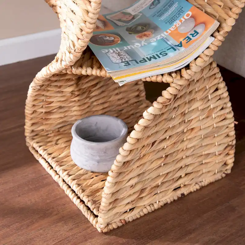 SEI Furniture Nivvan Coastal Natural Woven Fiber Side Table