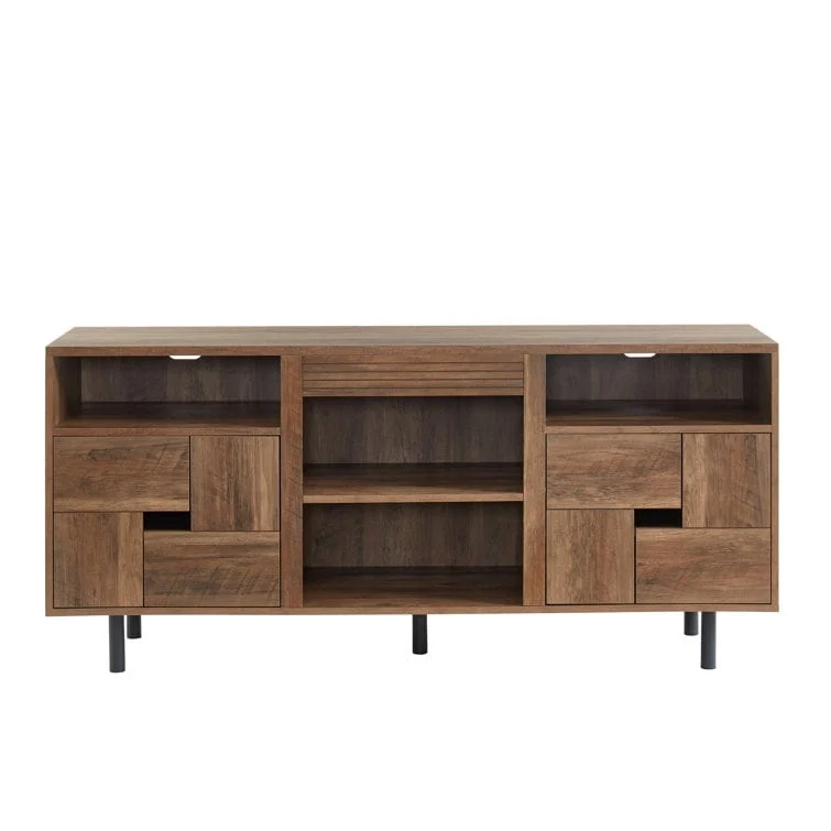 60 Wood Media Console TV Stand Classic Entertainment Center