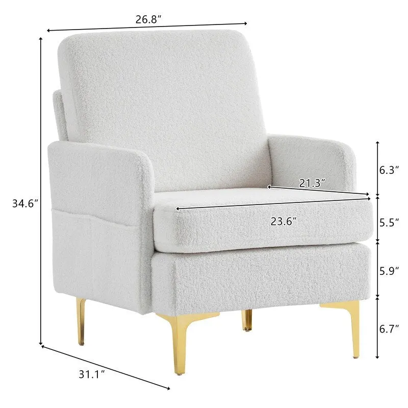 Upholstered Linen Accent Armchair