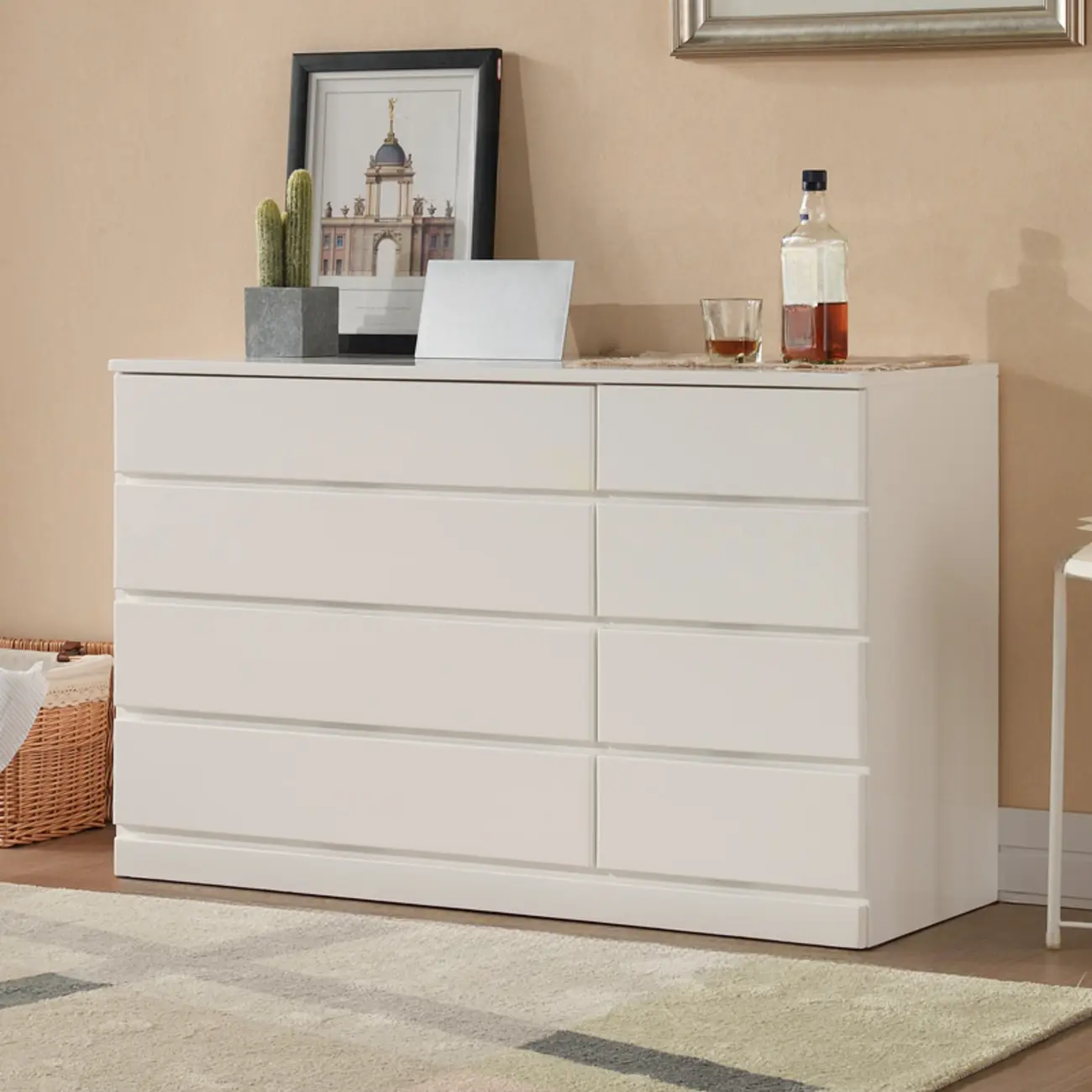 Classic Wooden Double Dressers with 7-Drawer