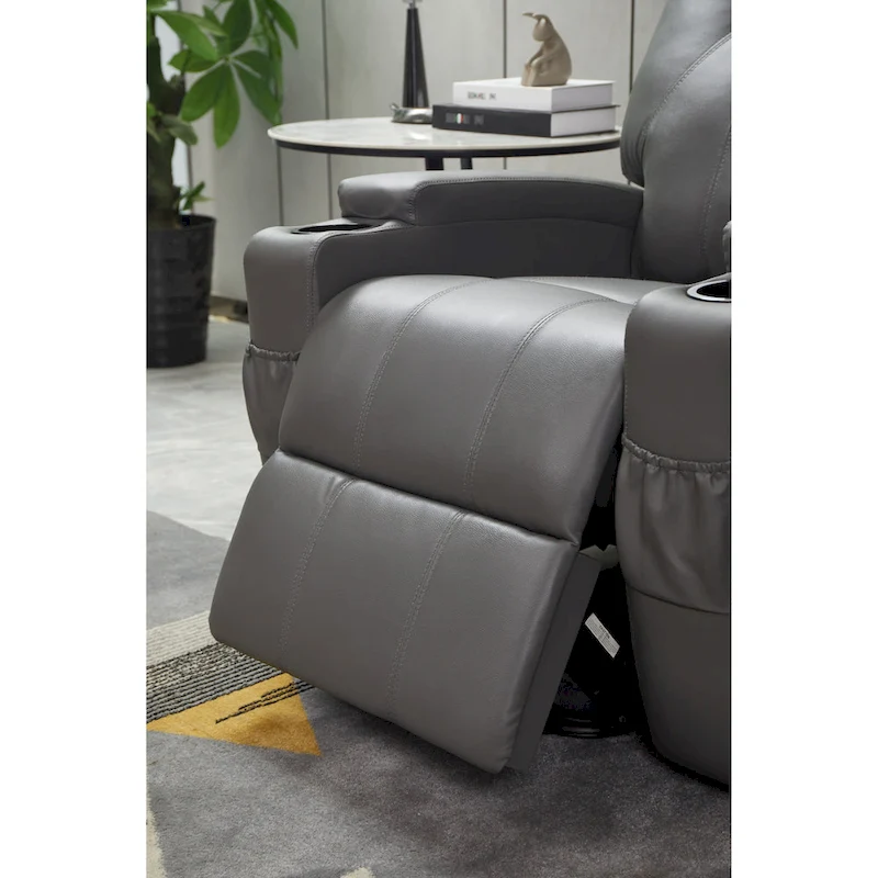 Recliner Chair Modern Recliner Sofa Faux Leather Recliners with Cup Holders, Remote Control