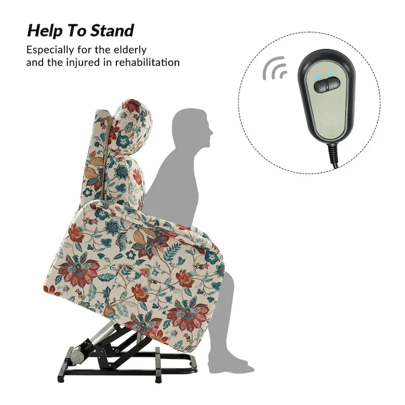 Elisa Power Remote Lift Assist Recliner Set Of 2 with Metal Base