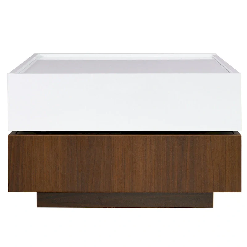Square 360Rotating Coffee Table with 2 Drawers