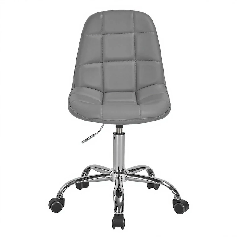 Armless Home Office Chair, Height Adjustable Computer Desk Chair with Wheels