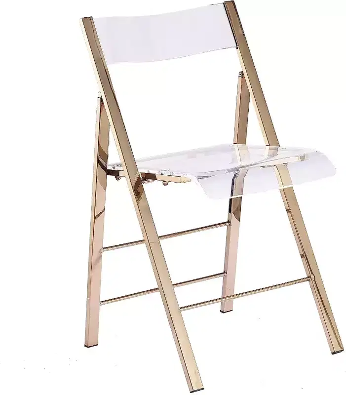InterSpaceLiving Kasper Flex Luxury Modern Folding Chair Acrylic Lucite 2 Pk