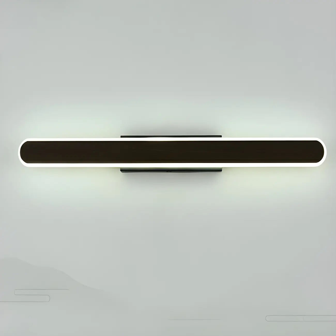 Modish Walnut Oval Acrylic LED Vanity Light