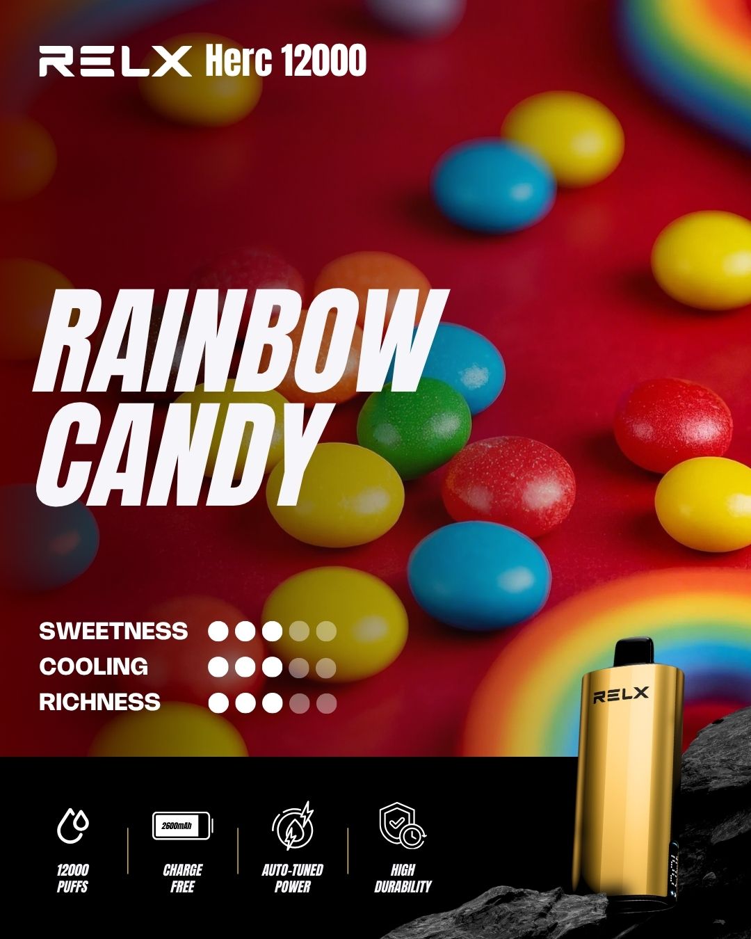 new Relx Herc 12000 Puffs 15 Flavors