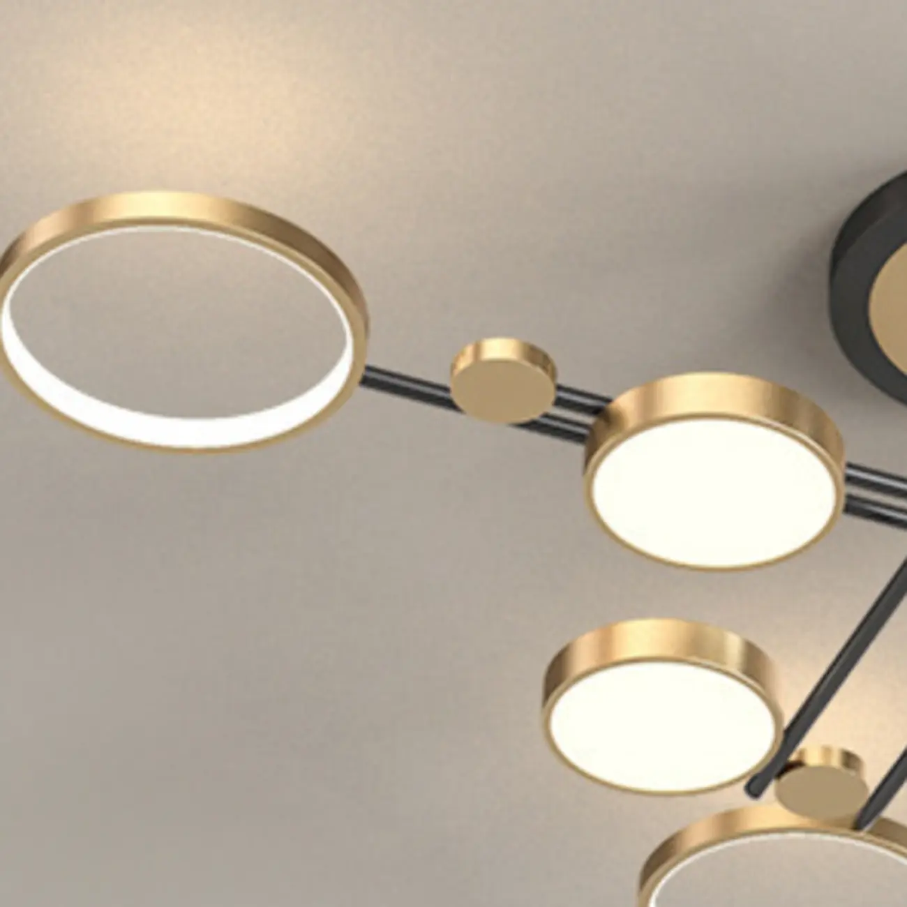 Modish Geometric Circular Dimmable Semi Flush LED Ceiling Light