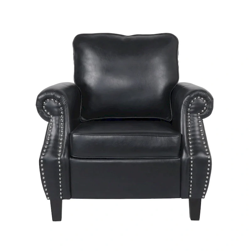 Dowd Faux Leather Club Chair with Nailhead Trim by Christopher Knight Home