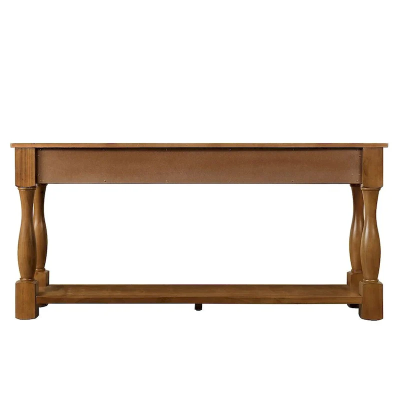 63 Solid Wood Console Table with 3 Drawers and 1 Bottom Shel