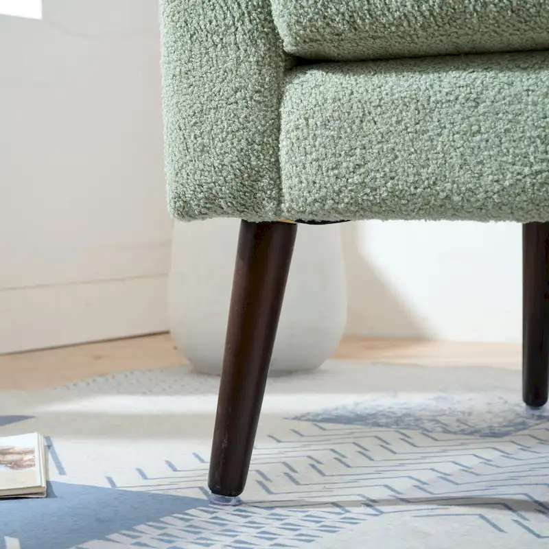 Green 26.77 Upholstered Arm Chair with Solid Wood Legs