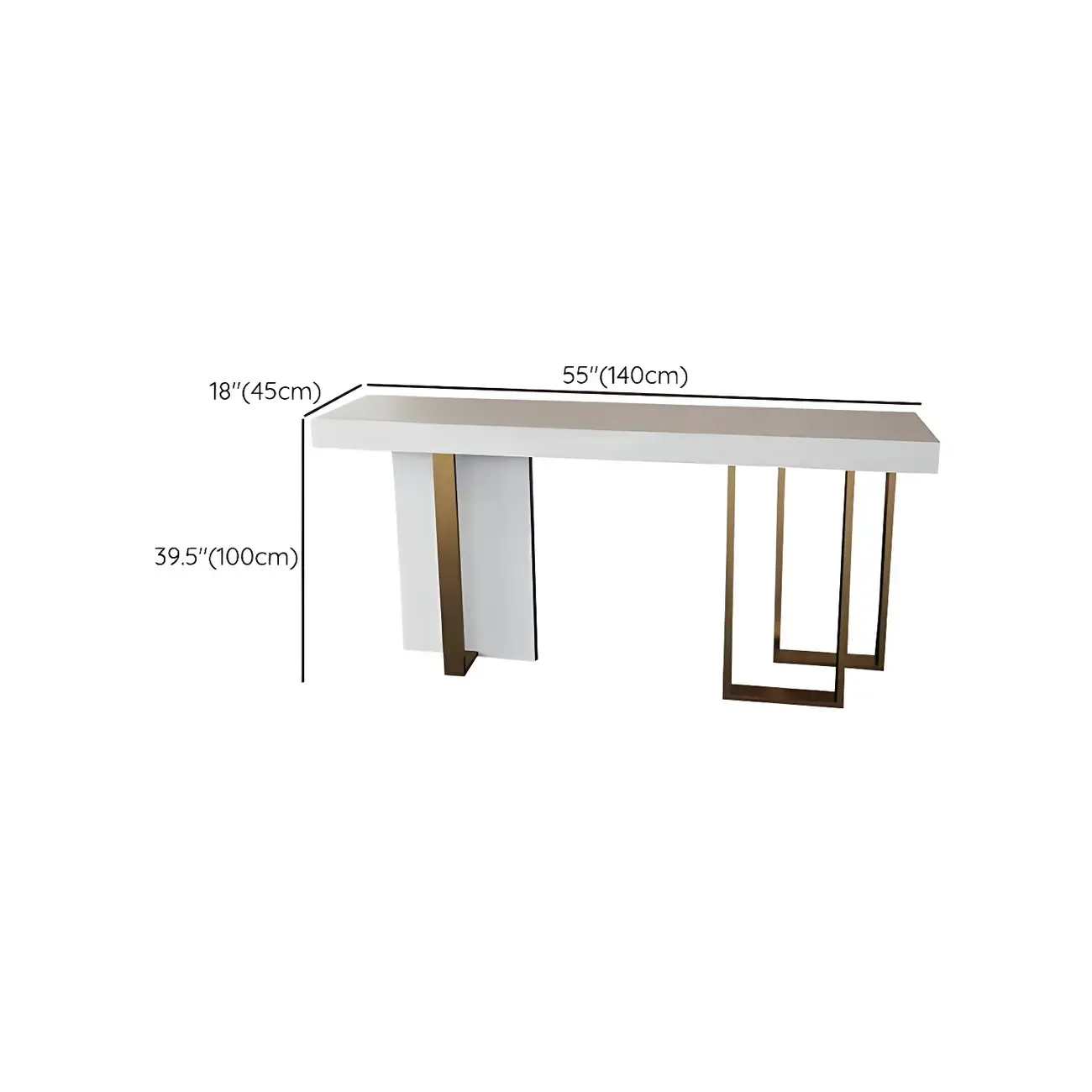 Glam White Faux Marble Gold Legs Bar Tables