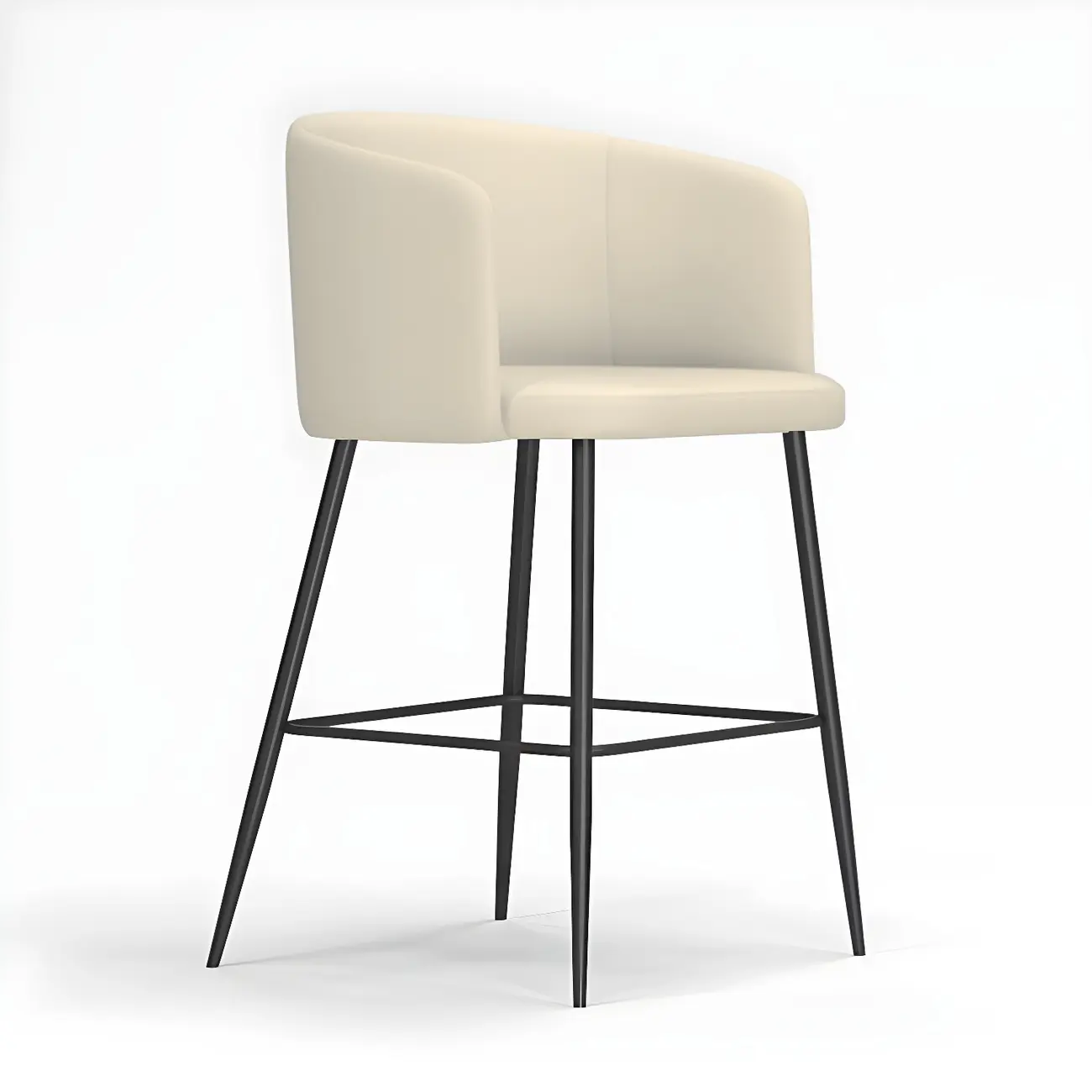 Bucket Faux Leather Wingback Counter Height Bar Stools