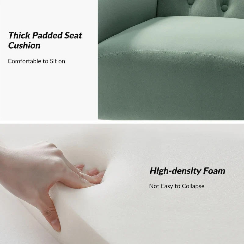 Abadiana Accent Tufted Chair with Metal Base by HULALA HOME