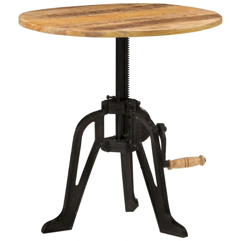 vidaXL Side Table Round Coffee End Table Sofa Table Solid Wood and Cast Iron