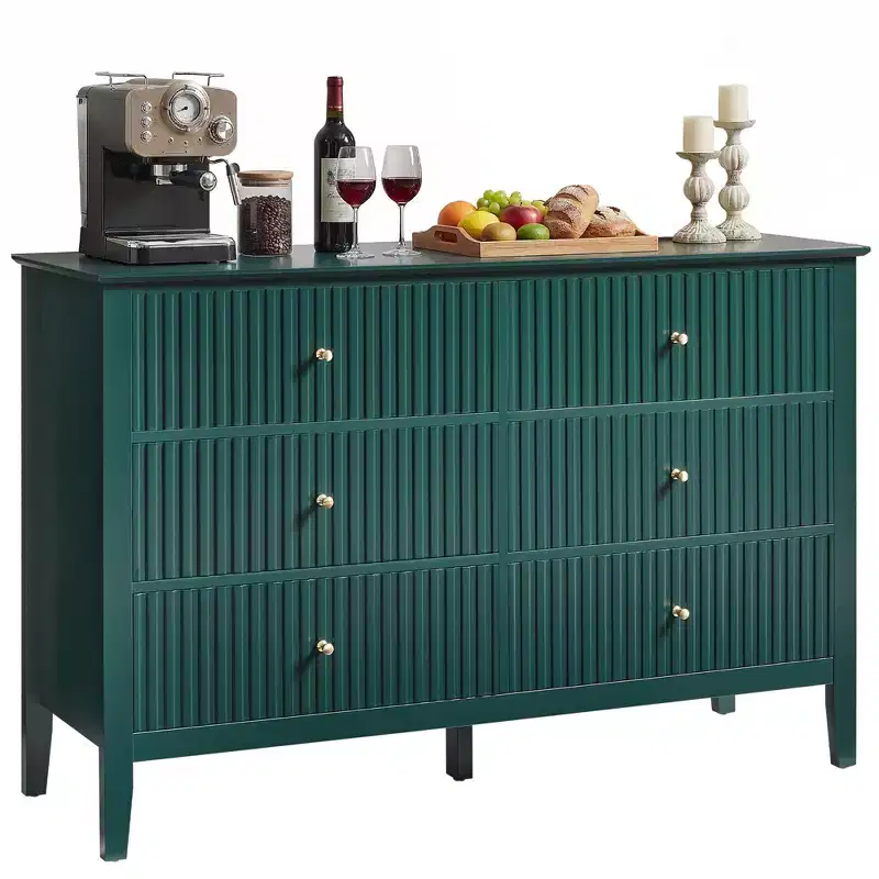 Modern Fluted 6-Drawer Dresser