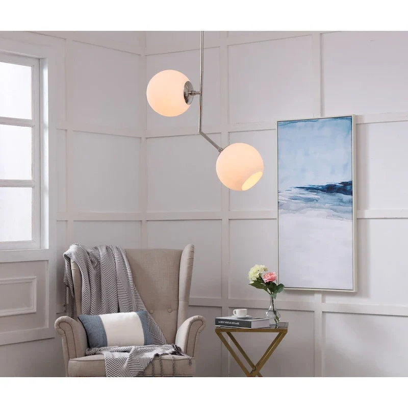 Bastina 20-Inch 1-DownLight Frosted Glass Pendant