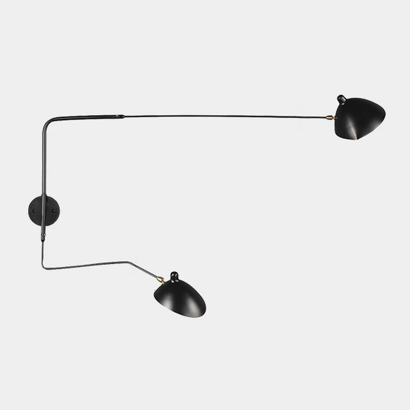 2-Light and 1-Light Metal Black Swing Arm Wall Light