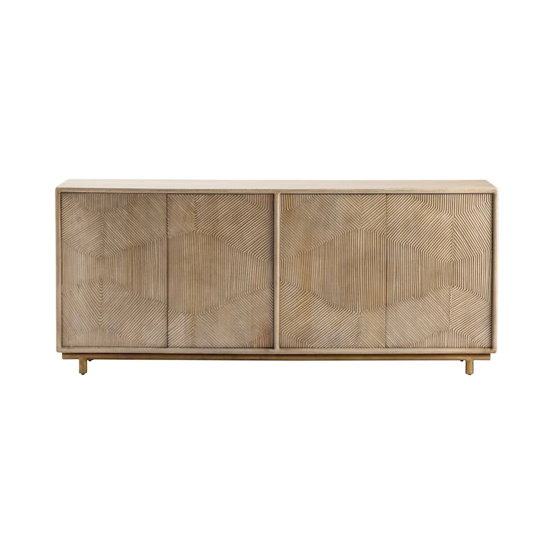 Brighton Four-Door Wooden Sideboard, Beige