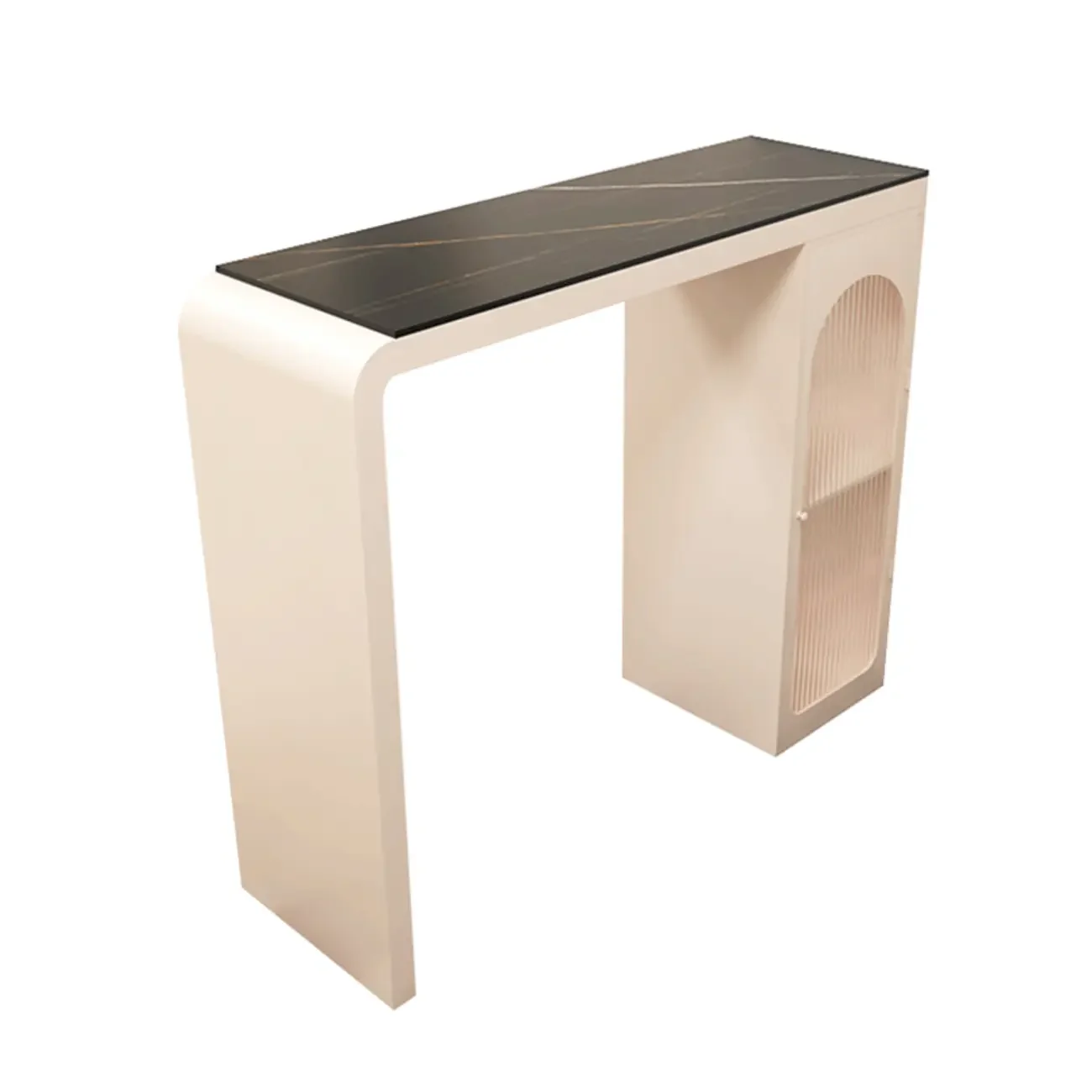 Modern Stone Metal Double Pedestal Storage Home Bar Tables