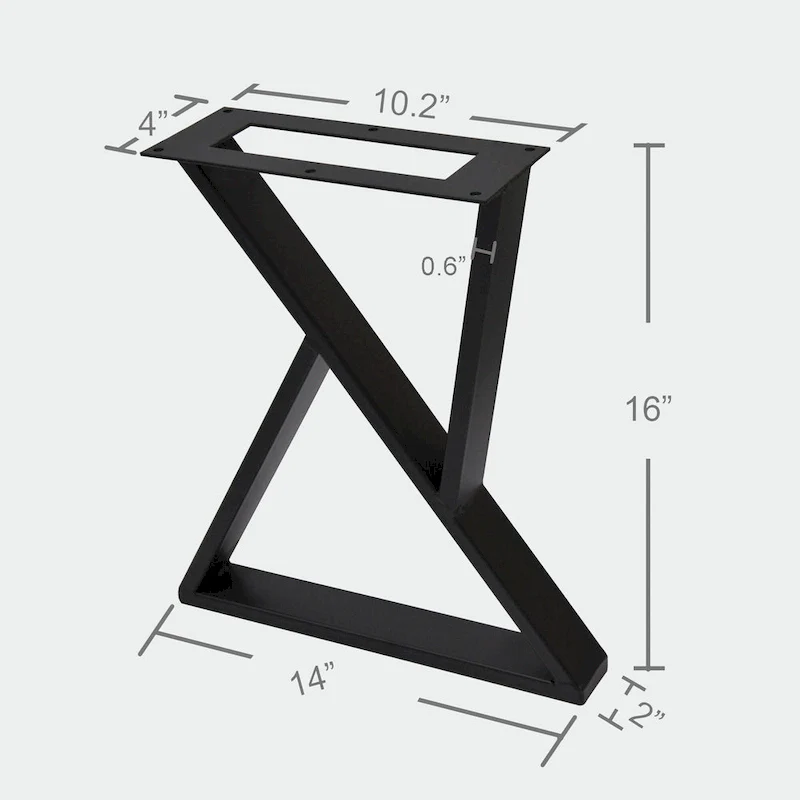 Z Shape Iron Table Legs 2 Pieces Side Table legs