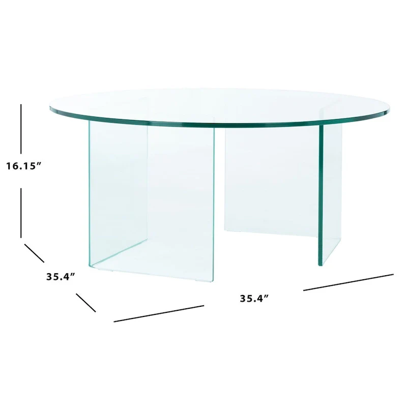 SAFAVIEH Annice Tempered Glass Coffee Table - 35 W x 35 D x 16 H - 35Wx35Dx16H