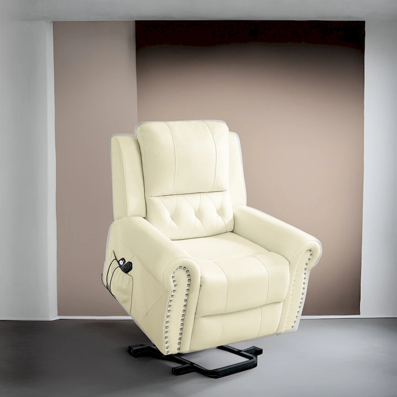 Luxury Air Leather Power Lift Recliner Chair with Heat & Massage  Perfect for Elderly Assistance